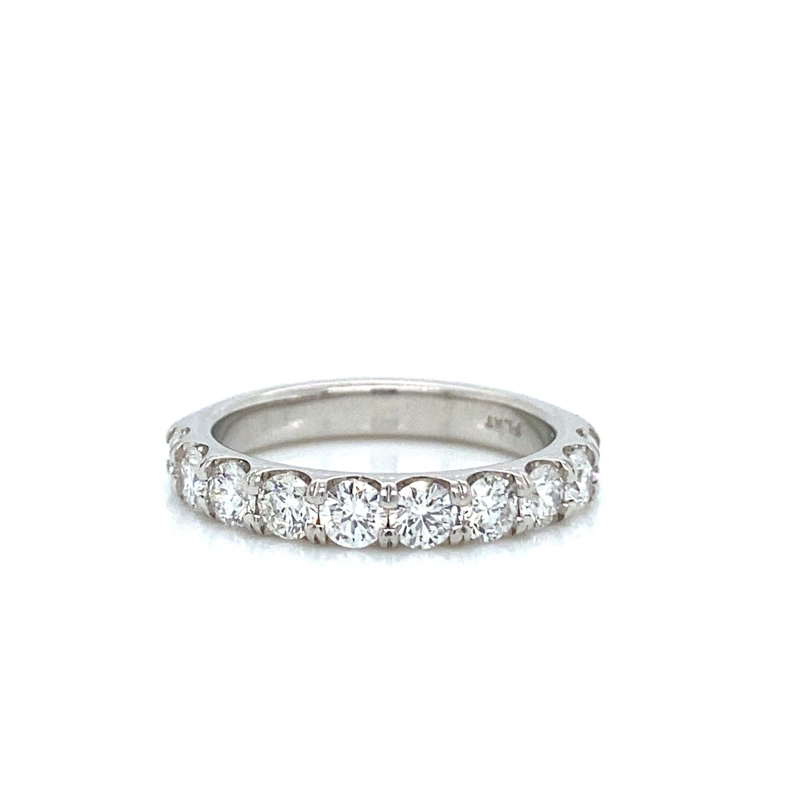 "DBAND01927" 10 Stone Ladies Halfway Diamond Wedding Band in Platinum