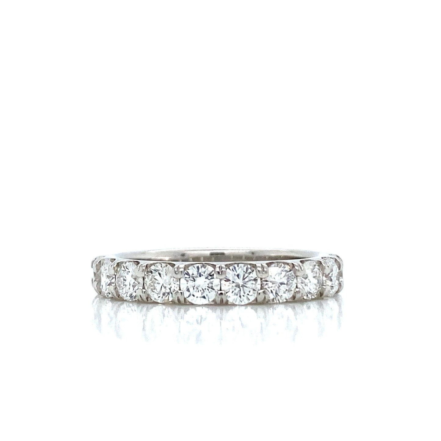 "DBAND01927" 10 Stone Ladies Halfway Diamond Wedding Band in Platinum