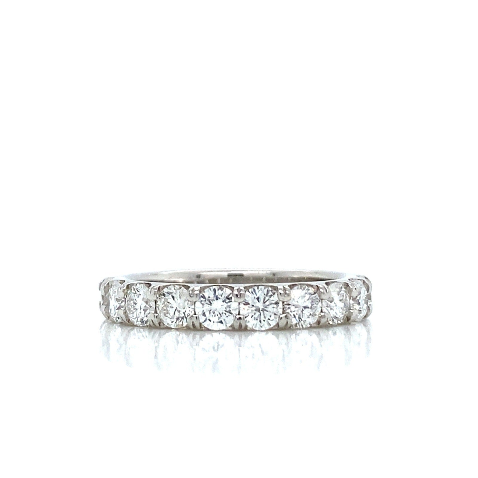 "DBAND01927" 10 Stone Ladies Halfway Diamond Wedding Band in Platinum