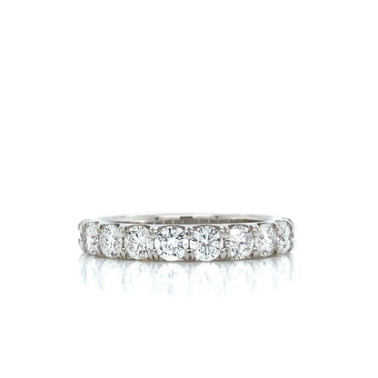 "DBAND01927" 10 Stone Ladies Halfway Diamond Wedding Band in Platinum