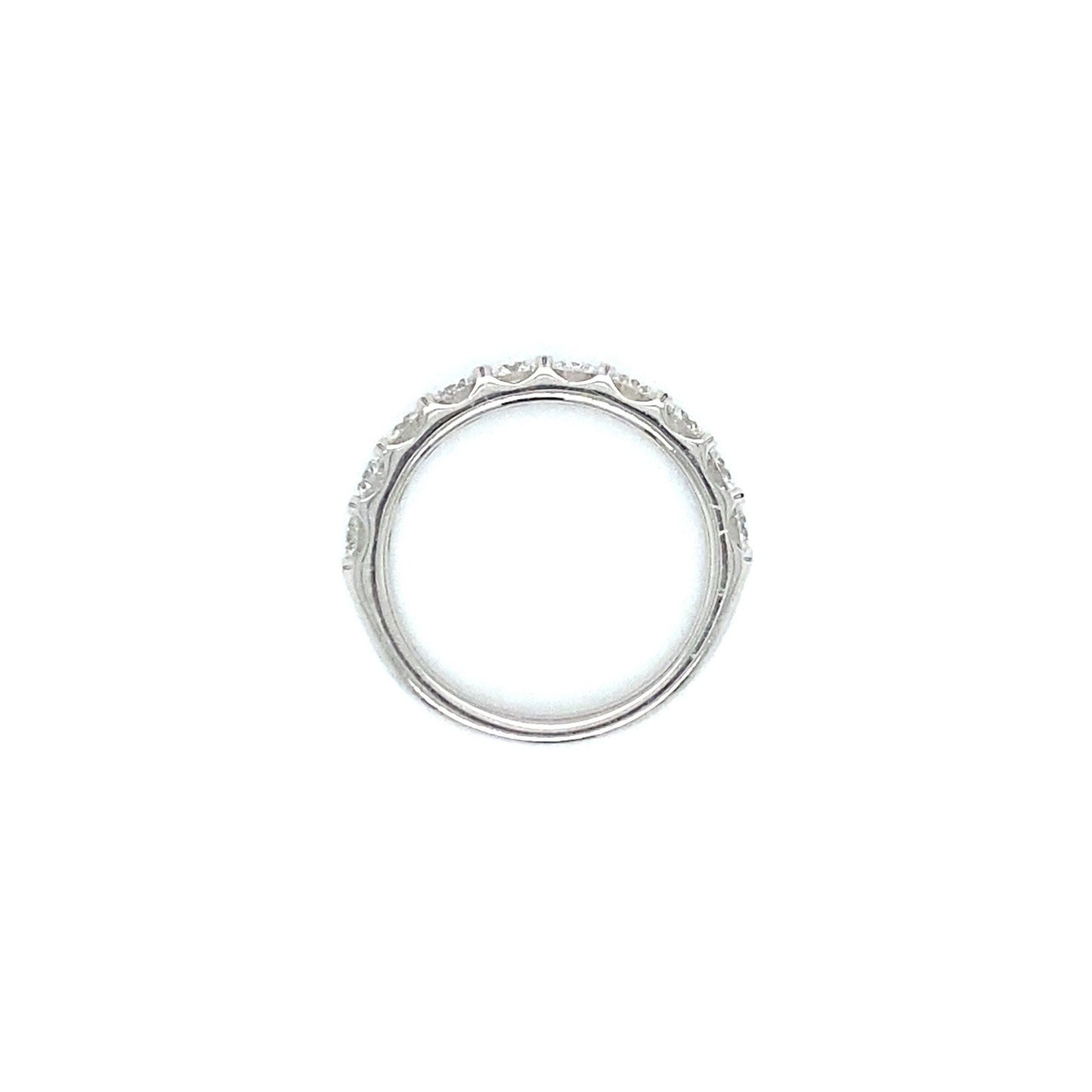 "DBAND01927" 10 Stone Ladies Halfway Diamond Wedding Band in Platinum