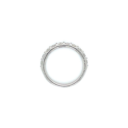 "DBAND01927" 10 Stone Ladies Halfway Diamond Wedding Band in Platinum