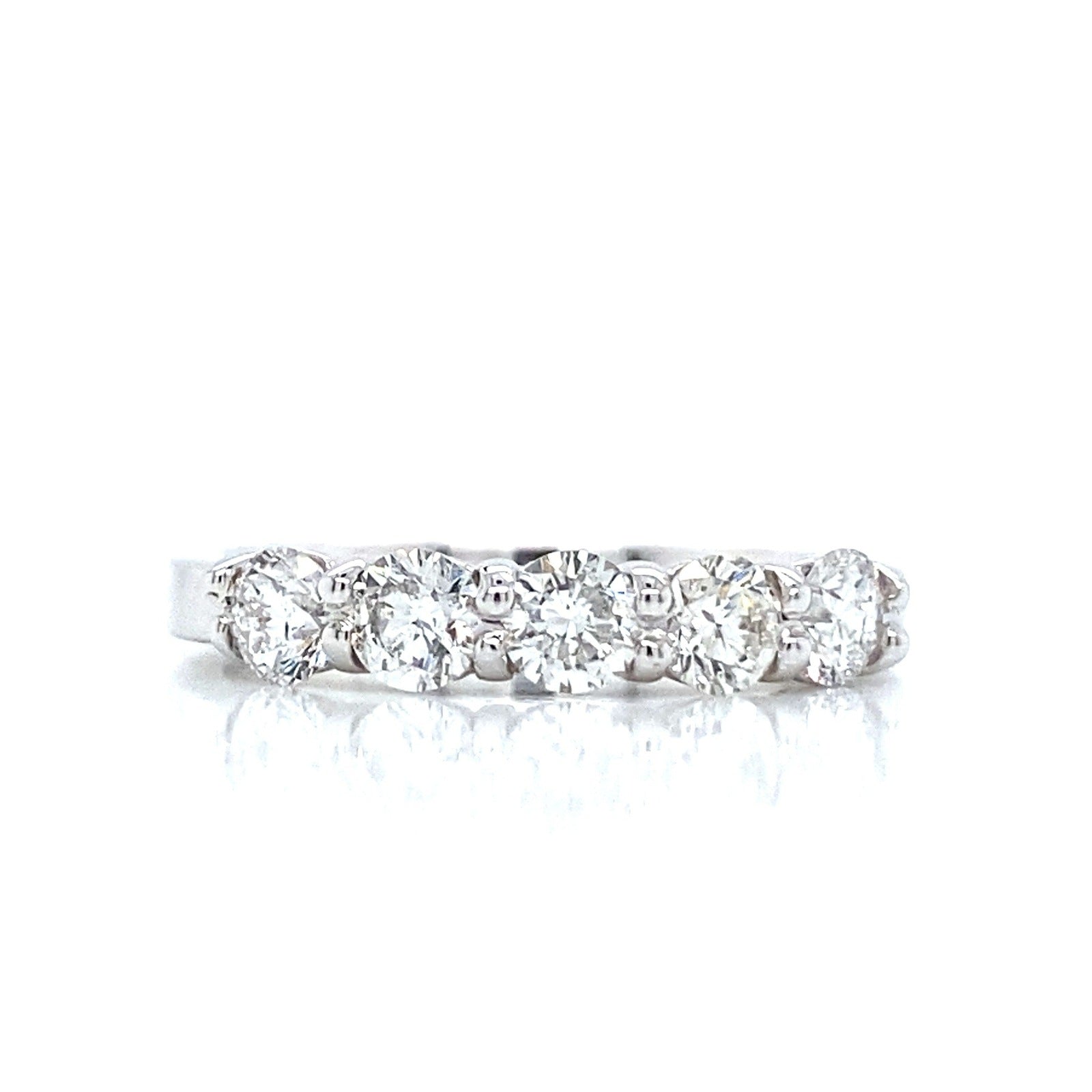 "DBAND01952" 5 Stone Ladies Diamond Wedding Band in 18K White Gold