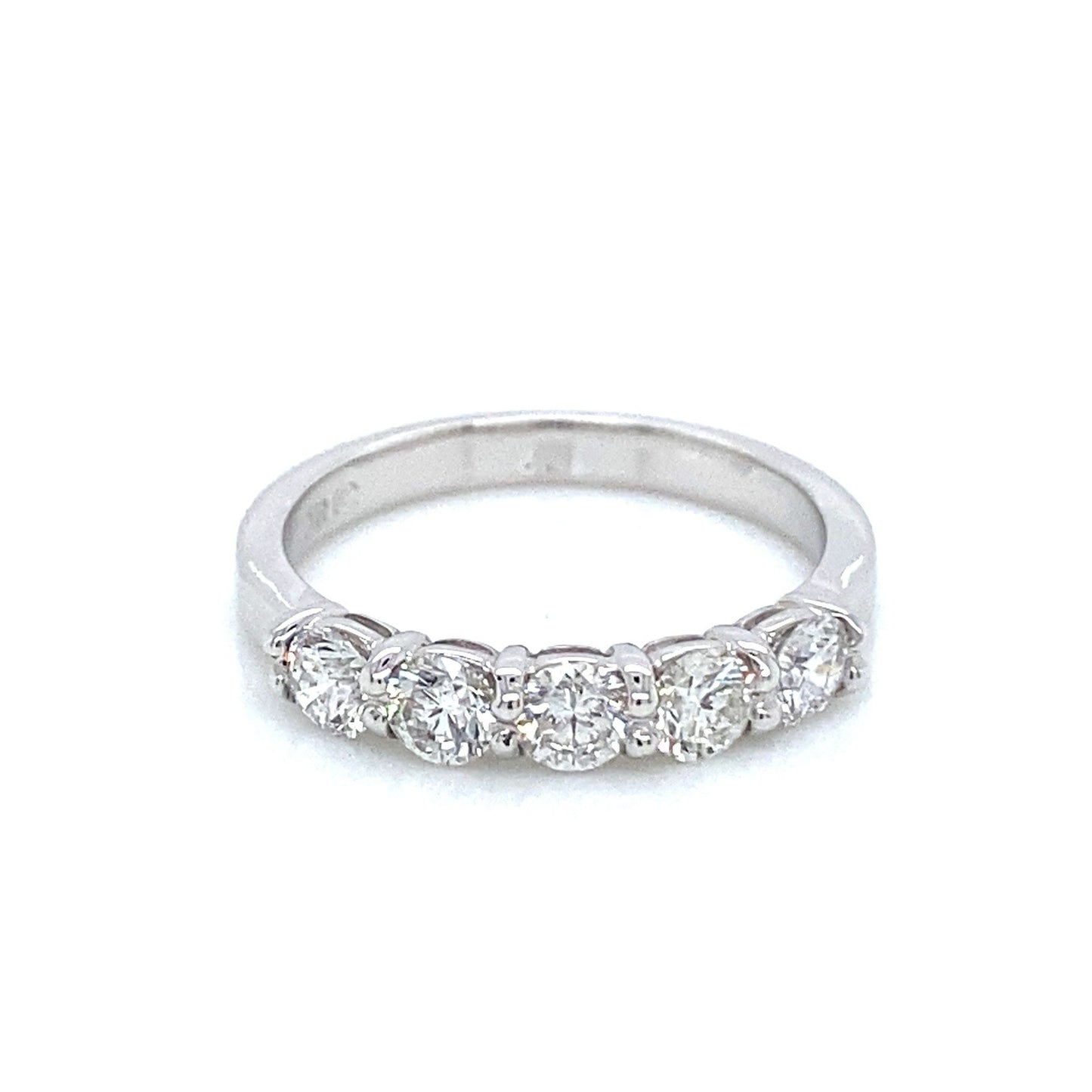 "DBAND01952" 5 Stone Ladies Diamond Wedding Band in 18K White Gold