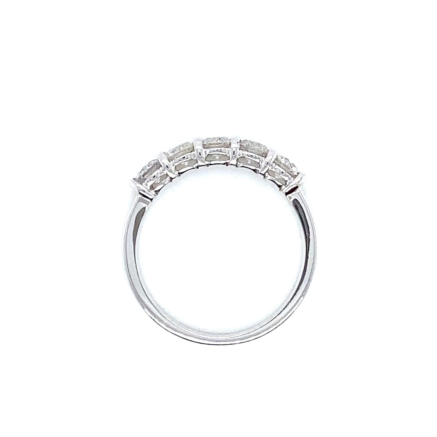 "DBAND01952" 5 Stone Ladies Diamond Wedding Band in 18K White Gold