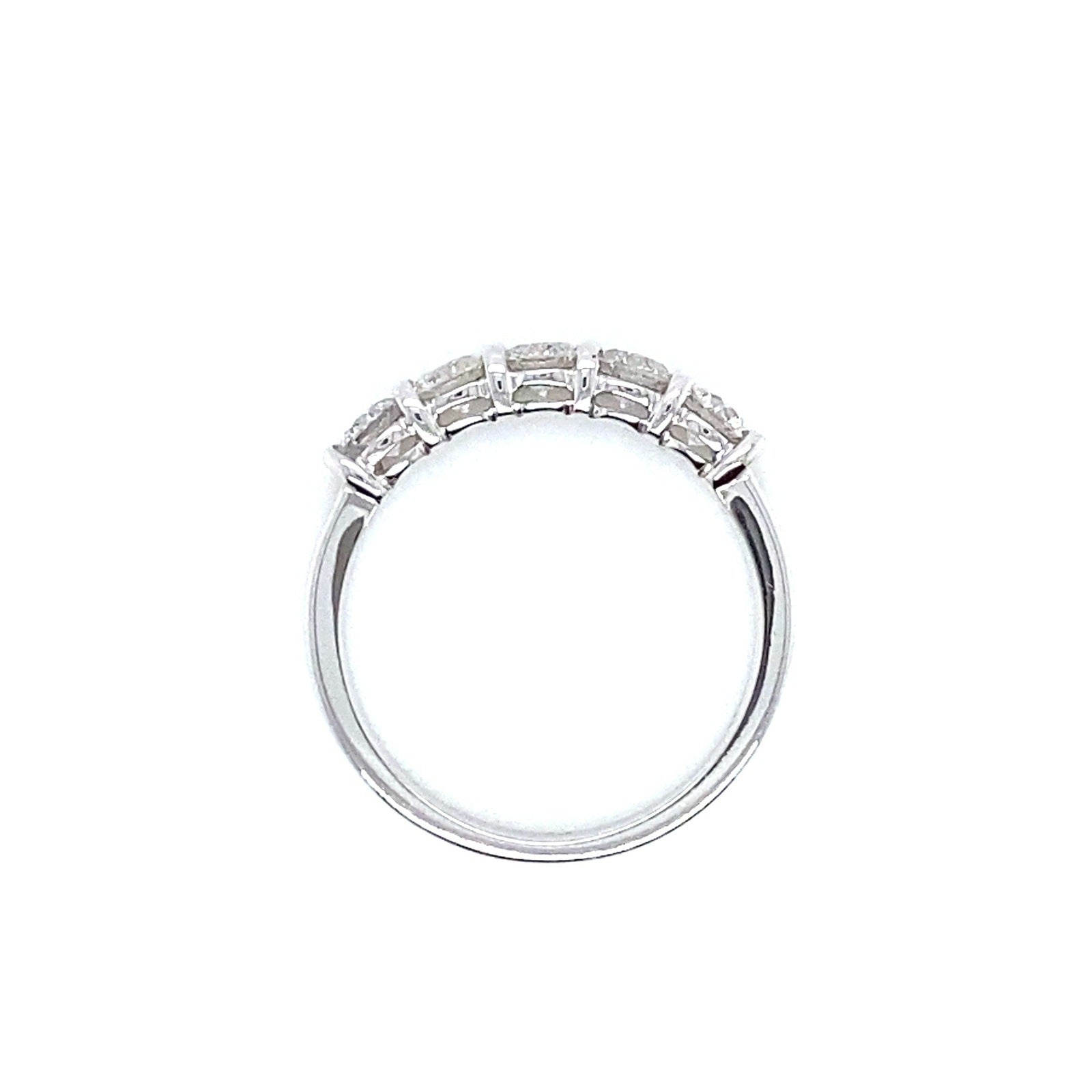 "DBAND01952" 5 Stone Ladies Diamond Wedding Band in 18K White Gold