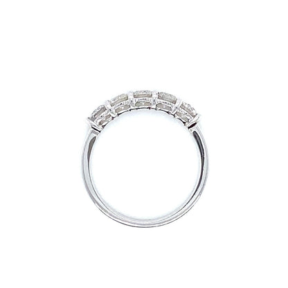 "DBAND01952" 5 Stone Ladies Diamond Wedding Band in 18K White Gold