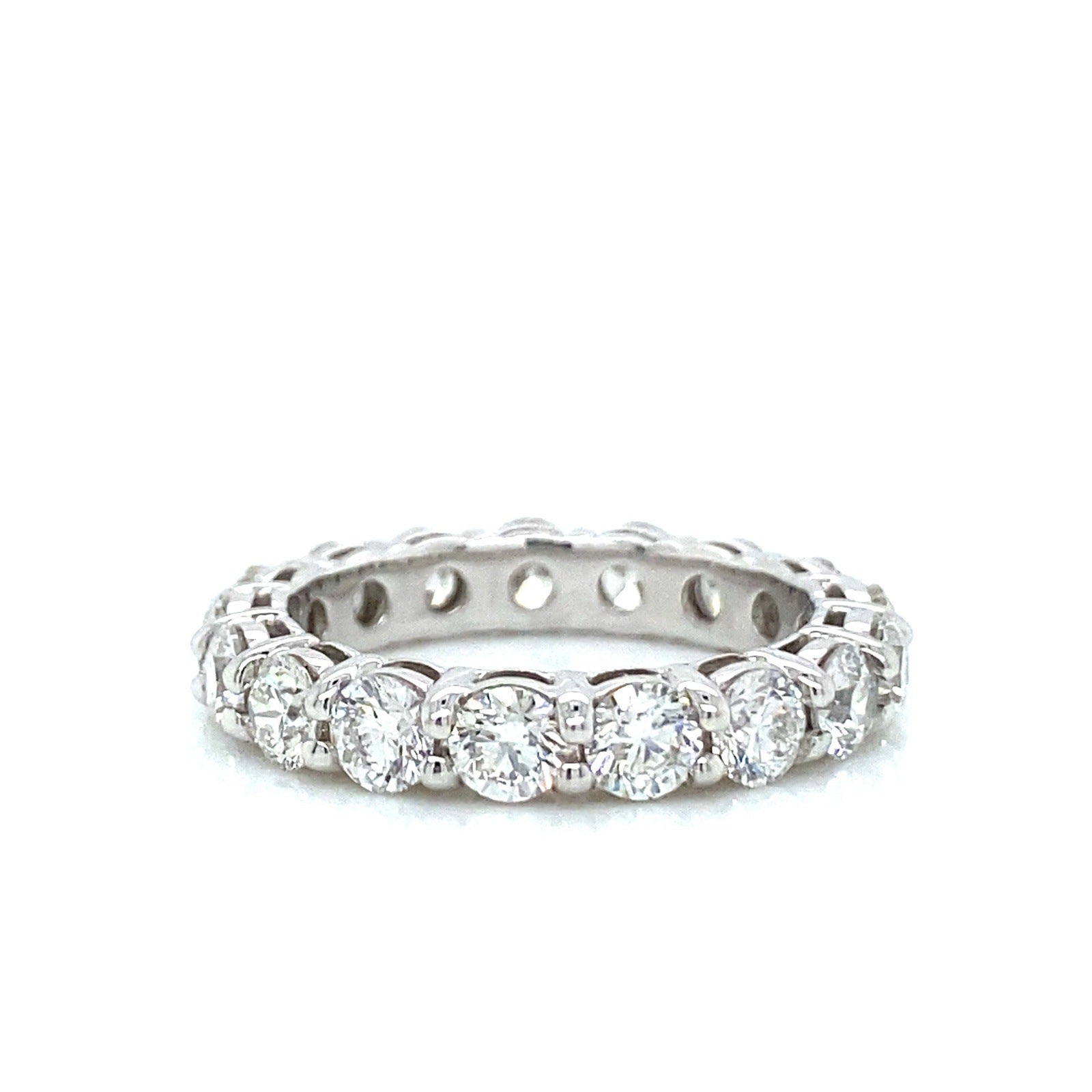 "ETNBD01543" 3.14 Carat Round Diamond Eternity Band in 18K White Gold