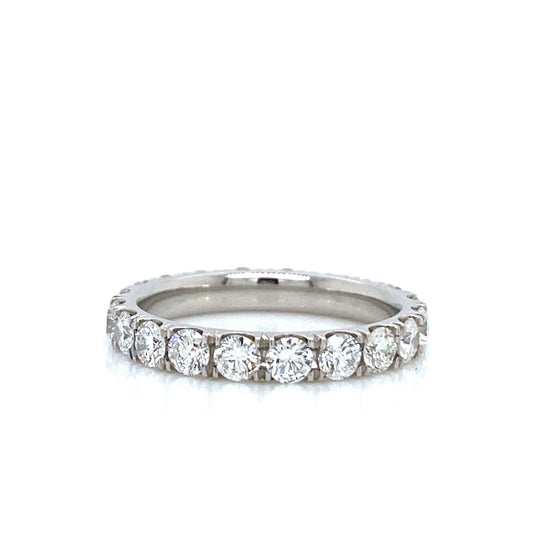 "ETNBD03154" Handmade Round Diamond Eternity Band in Platinum
