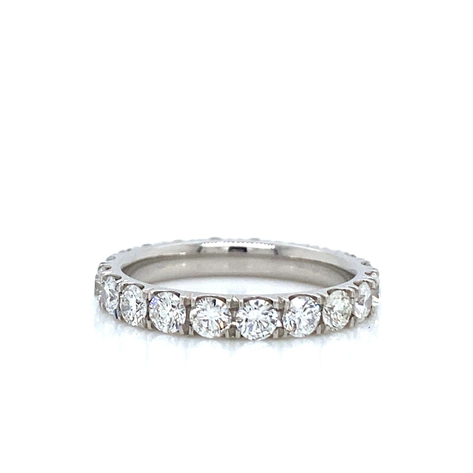 "ETNBD03154" Handmade Round Diamond Eternity Band in Platinum