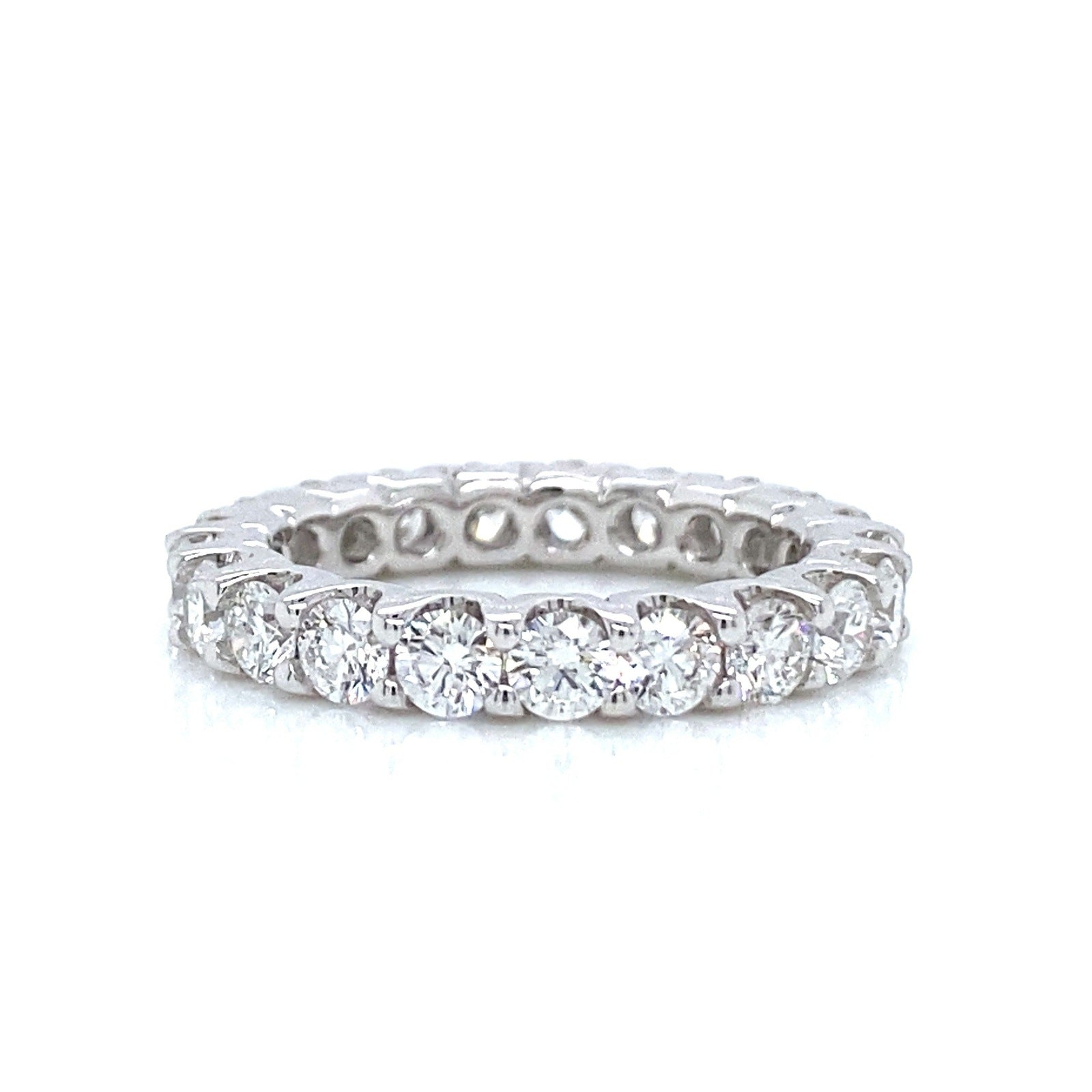 "ETNBD03182" U Prong Round Brilliant Diamond Eternity Band in 18K White Gold