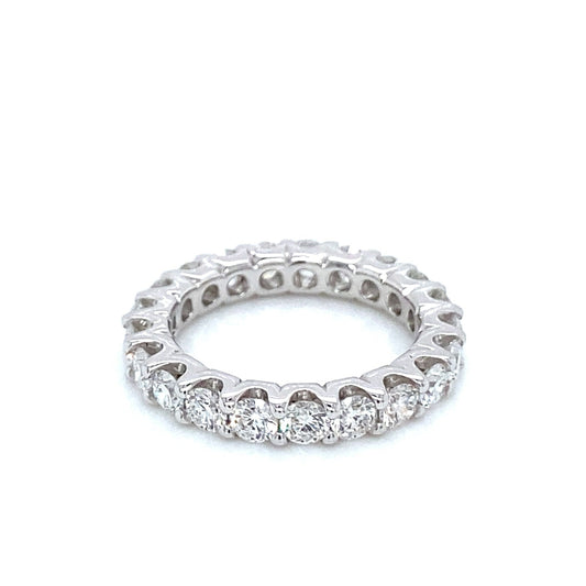 "ETNBD03182" U Prong Round Brilliant Diamond Eternity Band in 18K White Gold
