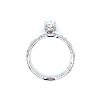 "ENGR03441" 1.00 Carat GIA Certified Pear Shaped Diamond Ring with Hidden Halo in Platinum