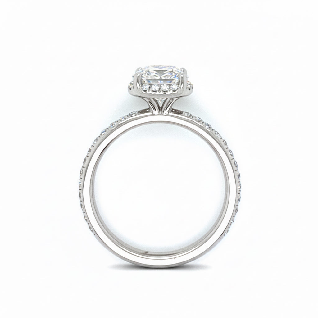 "ENGR03442" 1.52 Carat GIA Round Diamond Halo Engagement Ring in Platinum
