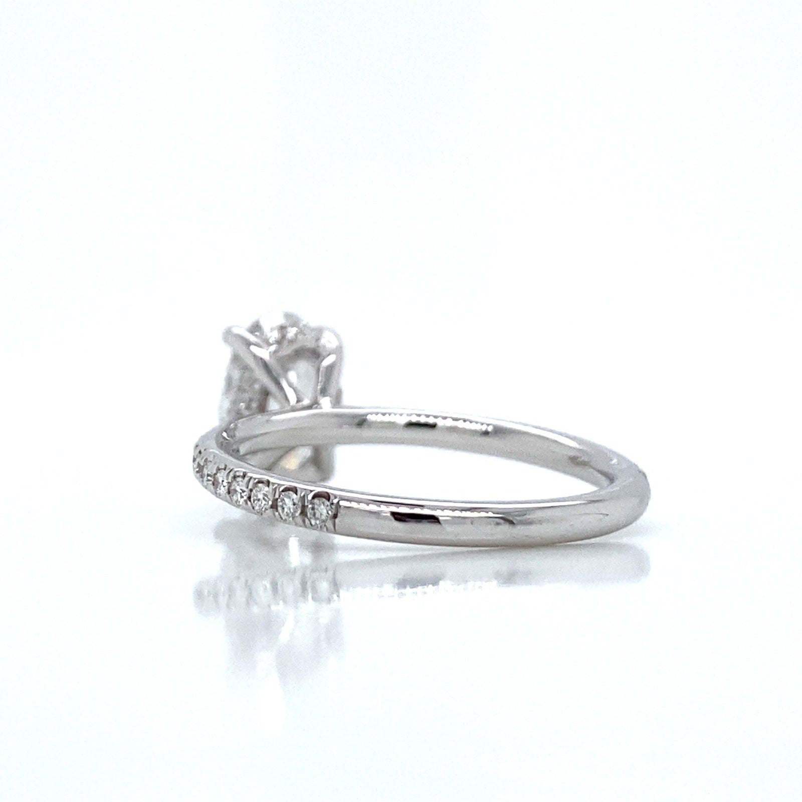 "ENGR03440" 1.53 Carat Oval Shaped Diamond Hidden Halo Engagement Ring in Platinum