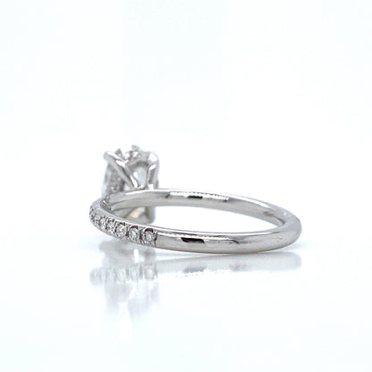 "ENGR03440" 1.53 Carat Oval Shaped Diamond Hidden Halo Engagement Ring in Platinum
