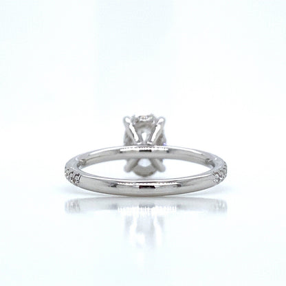 "ENGR03440" 1.53 Carat Oval Shaped Diamond Hidden Halo Engagement Ring in Platinum