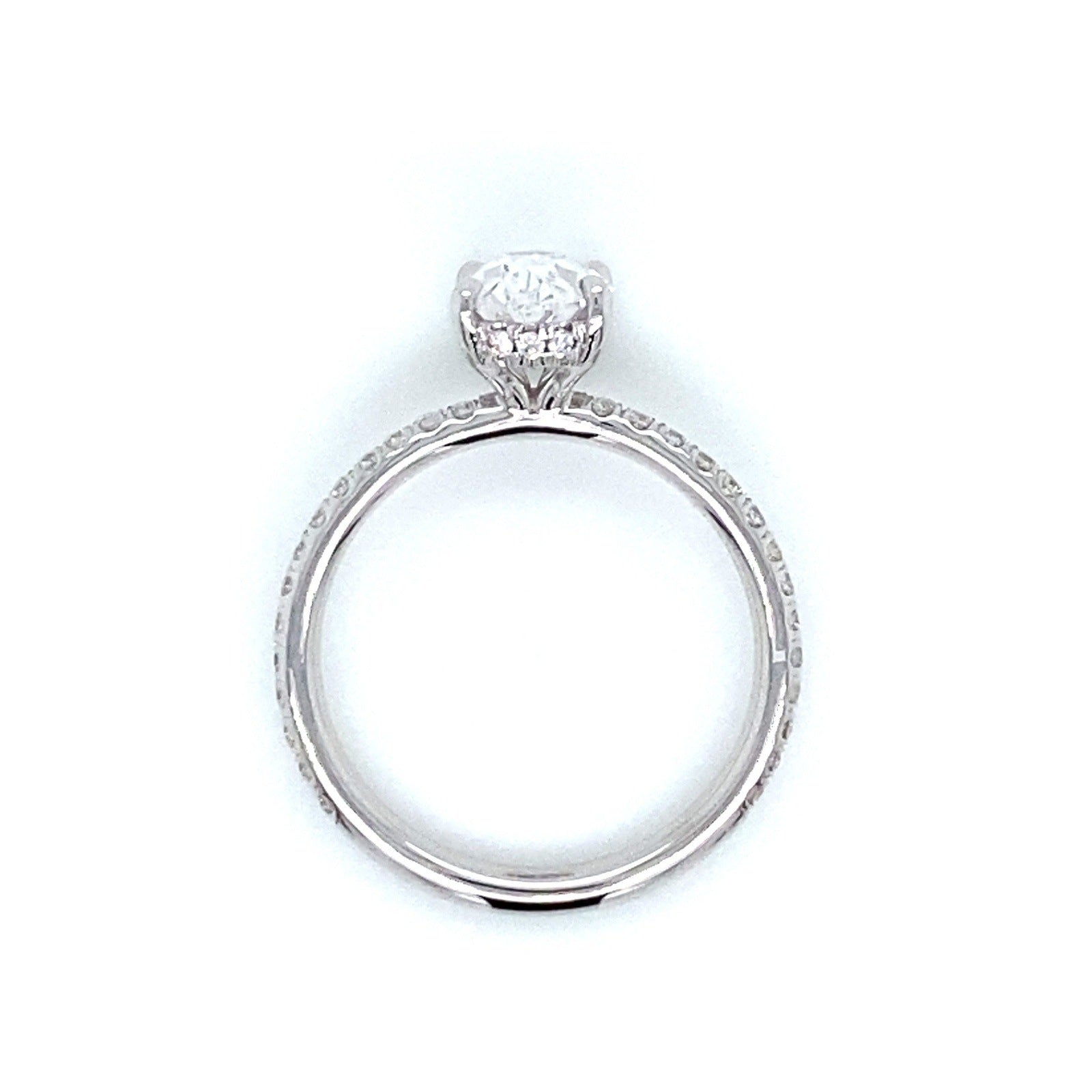 "ENGR03440" 1.53 Carat Oval Shaped Diamond Hidden Halo Engagement Ring in Platinum