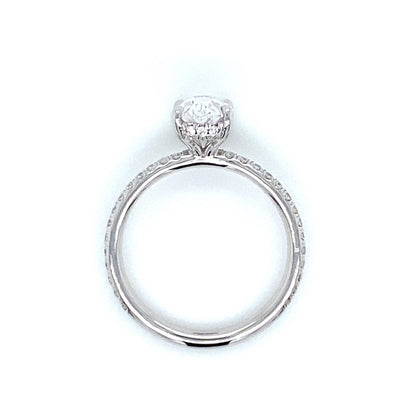 "ENGR03440" 1.53 Carat Oval Shaped Diamond Hidden Halo Engagement Ring in Platinum