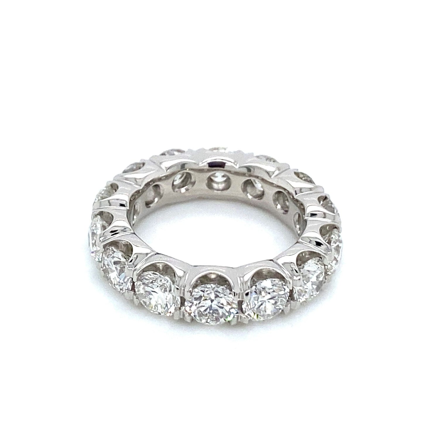 "DBAND01986" 6.53 Carat Round Brilliant Diamond Eternity Ring in Platinum - Handmade in New York City