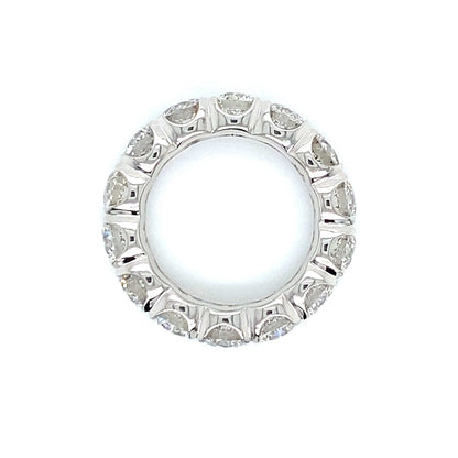 "DBAND01986" 6.53 Carat Round Brilliant Diamond Eternity Ring in Platinum - Handmade in New York City