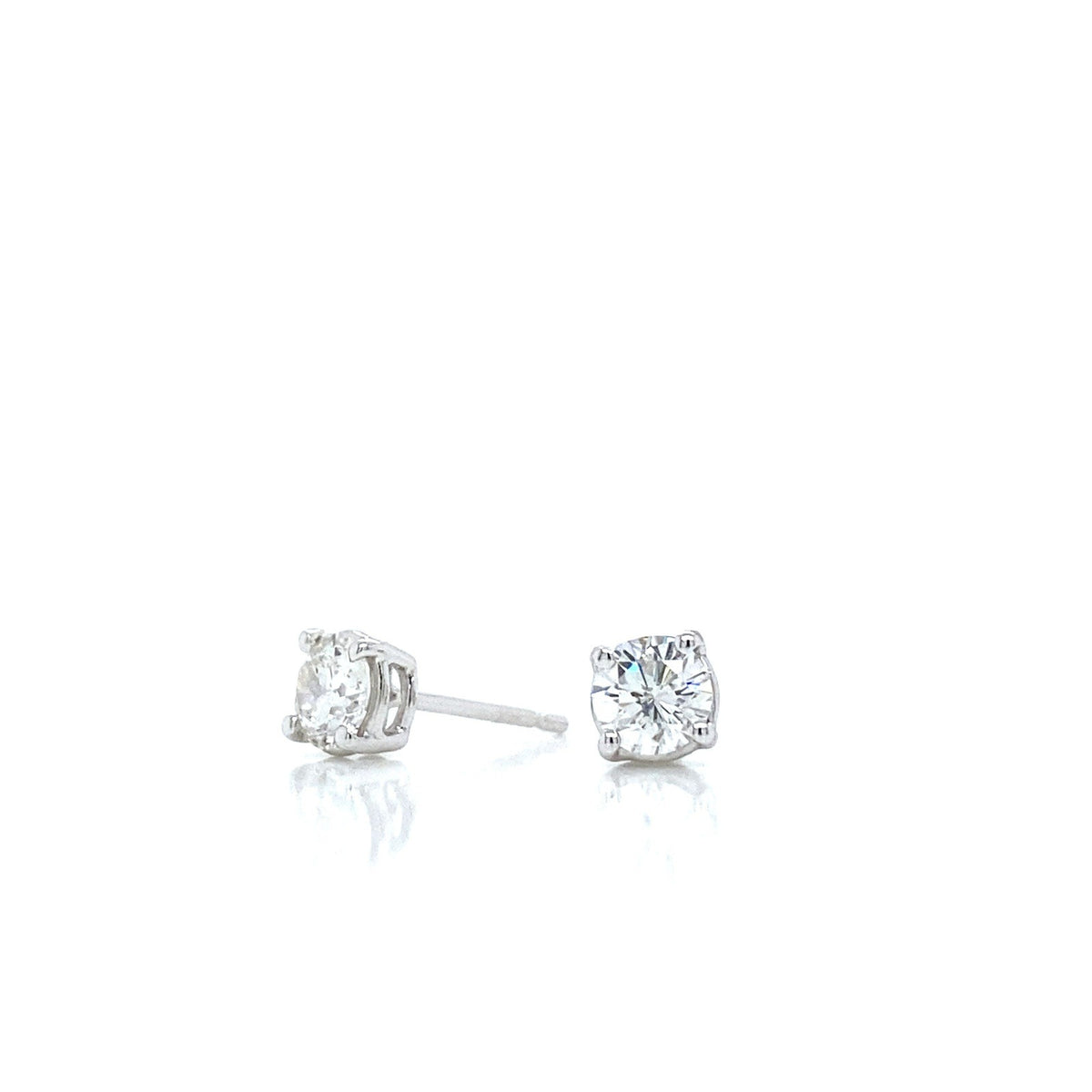 "EARR01607" Classic White Gold Diamond Stud Earrings 0.62 Carats