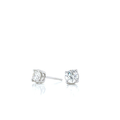 "EARR01607" Classic White Gold Diamond Stud Earrings 0.62 Carats