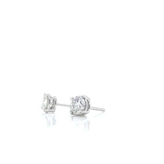 "EARR01607" Classic White Gold Diamond Stud Earrings 0.62 Carats