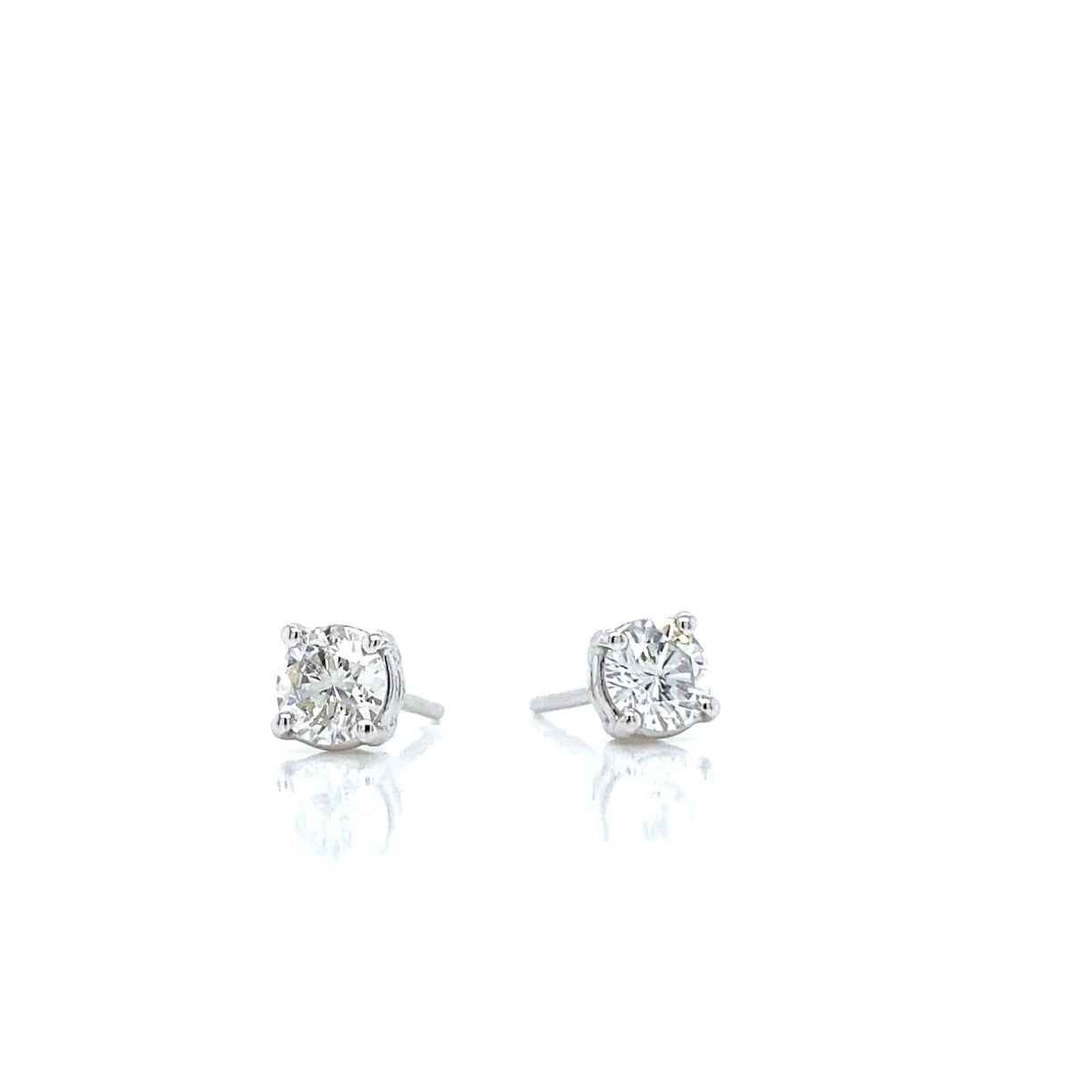 "EARR01607" Classic White Gold Diamond Stud Earrings 0.62 Carats