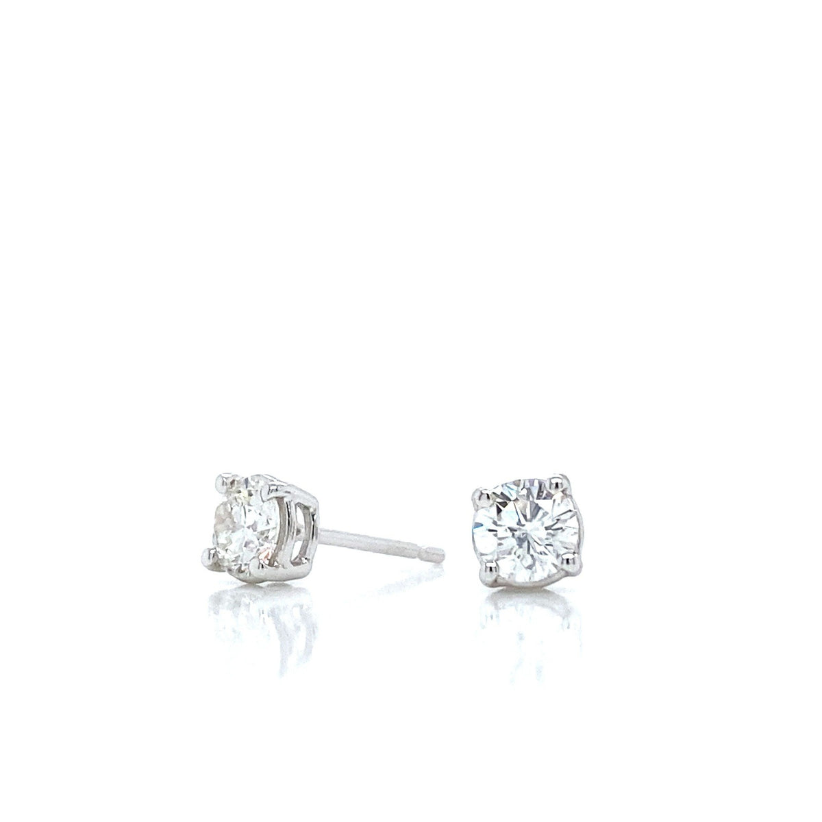 "EARR01607" Classic White Gold Diamond Stud Earrings 0.62 Carats