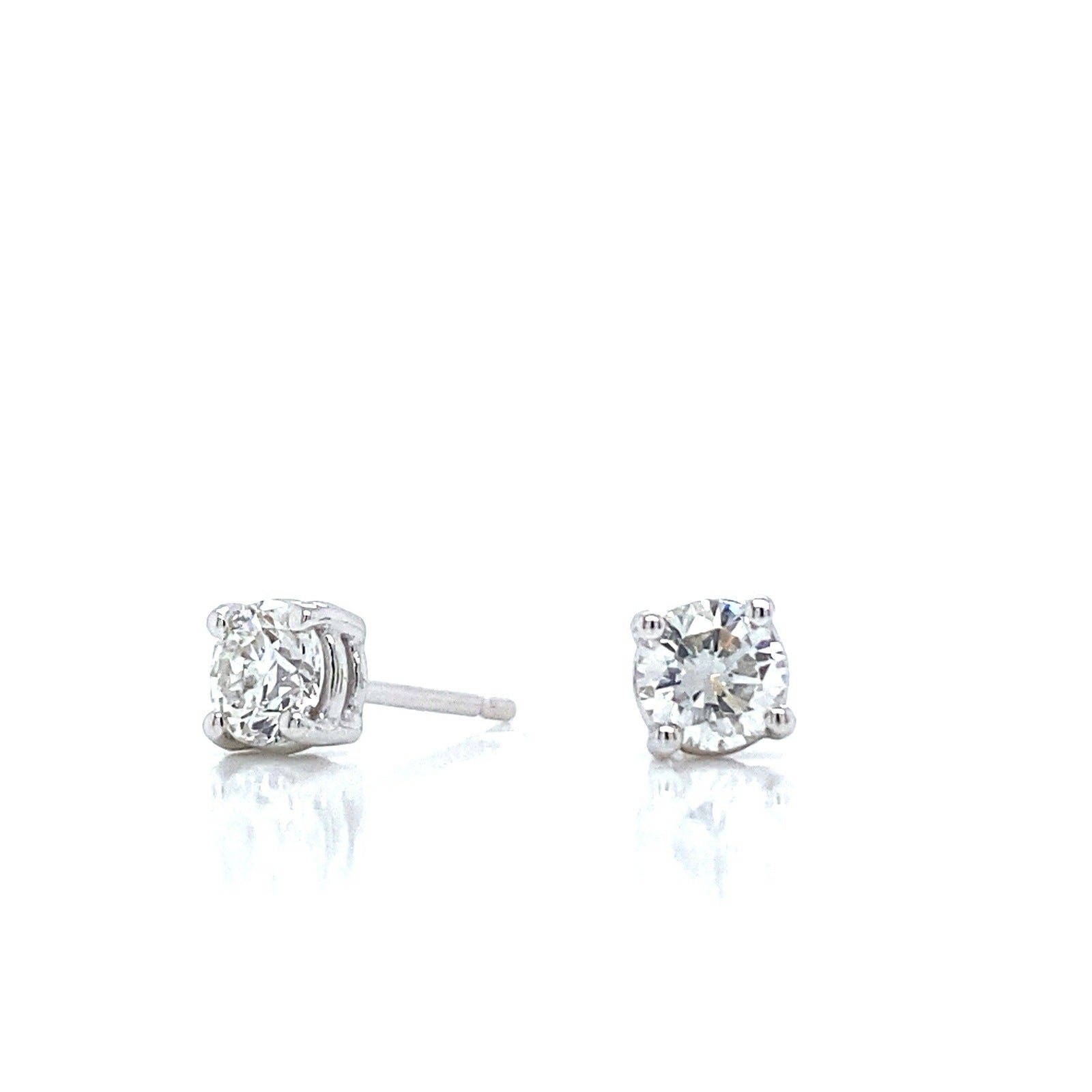 "EARR01606" Classic White Gold Diamond Stud Earrings 0.65 Carats