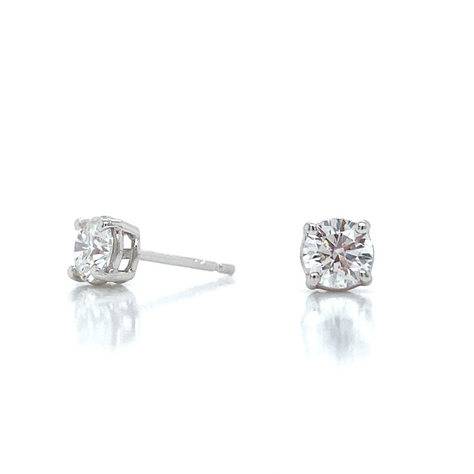"EARR01611" Classic White Gold Diamond Stud Earrings 0.72 Carats