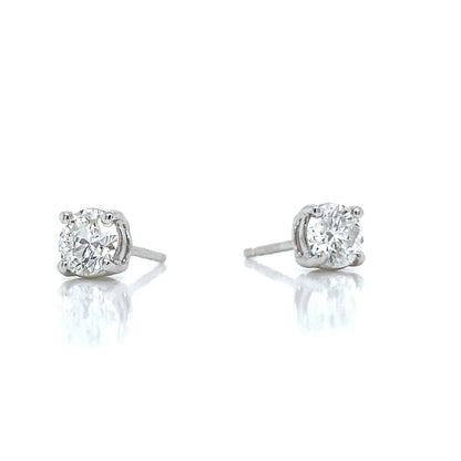 "EARR01611" Classic White Gold Diamond Stud Earrings 0.72 Carats