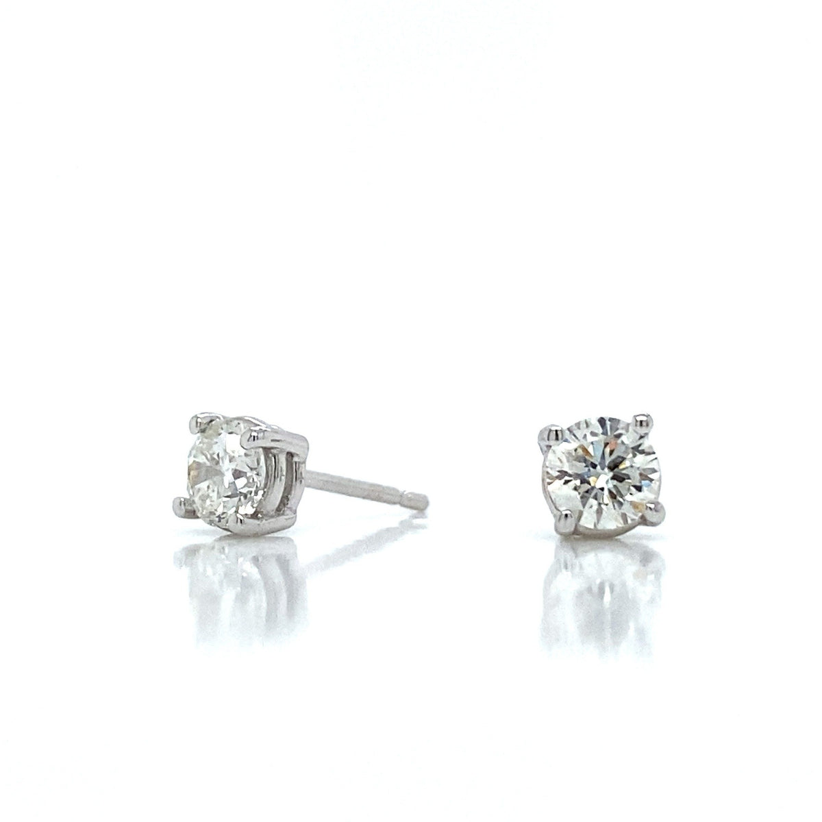 "EARR01609" Classic White Gold Diamond Stud Earrings 0.65 Carats