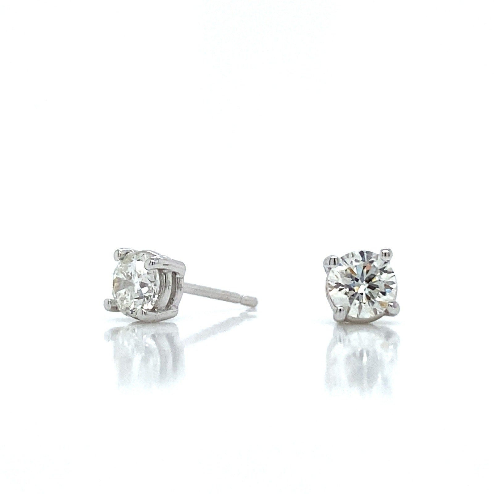 "EARR01609" Classic White Gold Diamond Stud Earrings 0.65 Carats
