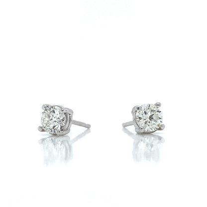"EARR01609" Classic White Gold Diamond Stud Earrings 0.65 Carats