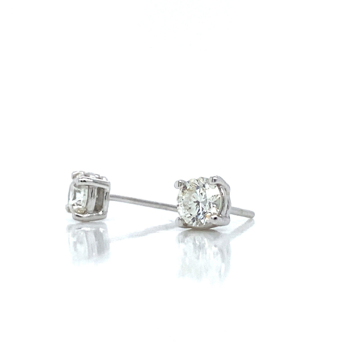 "EARR01609" Classic White Gold Diamond Stud Earrings 0.65 Carats