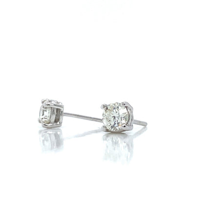 "EARR01609" Classic White Gold Diamond Stud Earrings 0.65 Carats