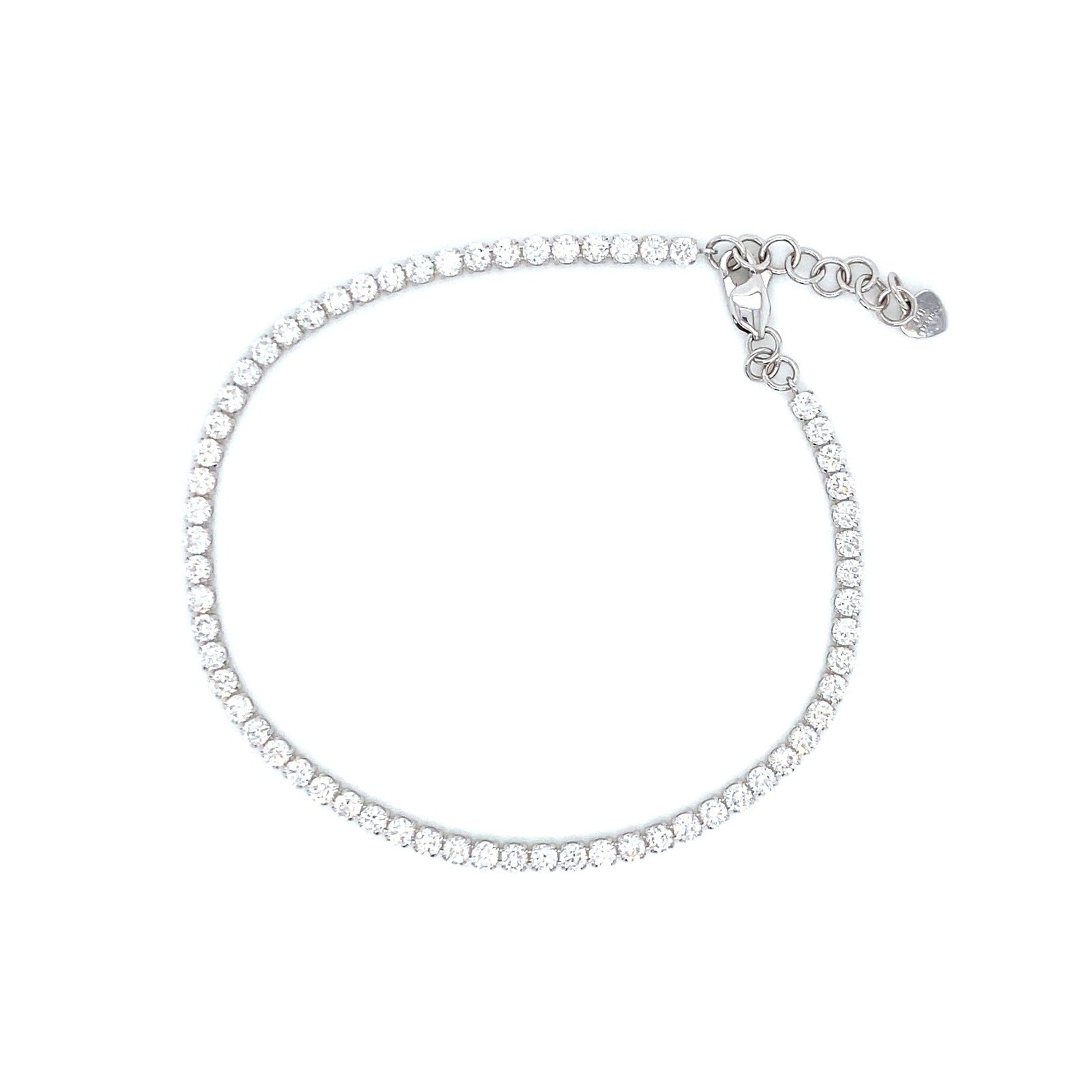 Petite Adjustable Round Diamond Tennis Bracelet in 14K White Gold