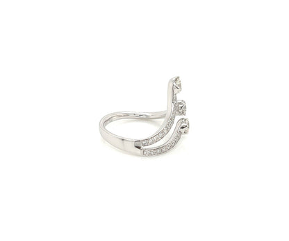 1.15 Total Carat Open Shank Three-Stone Diamond White Gold Ring