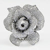 7.50 Total Carat Diamond Rose Flower Ring in 18K White Gold