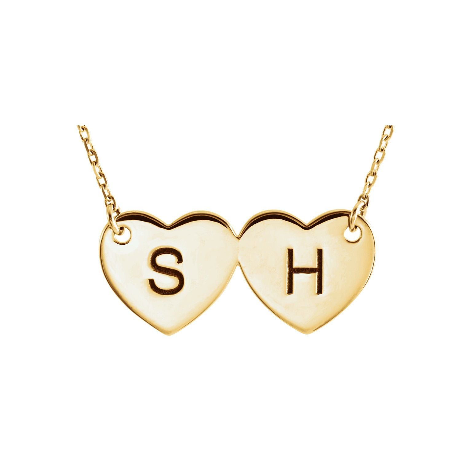 Double Heart Engravable Necklace