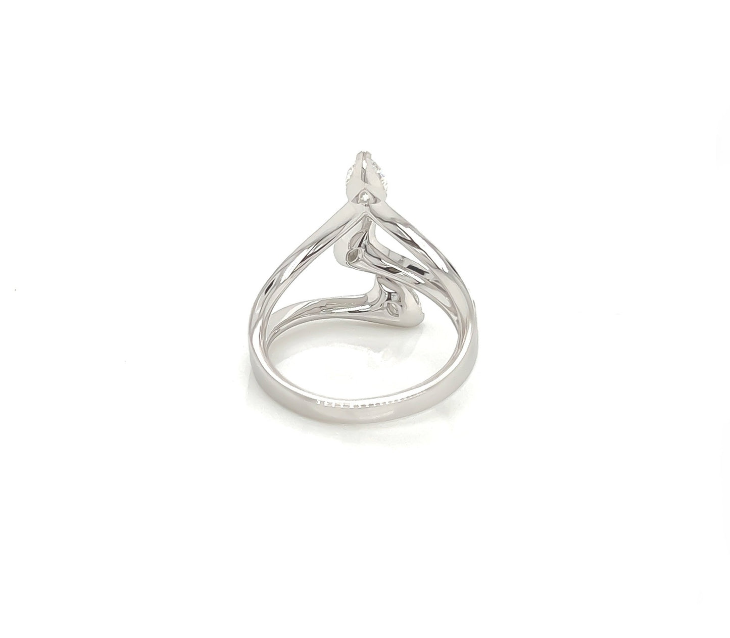 1.37 Total Carat Trio Shank, Three-Stone, White-Gold Diamond Ring