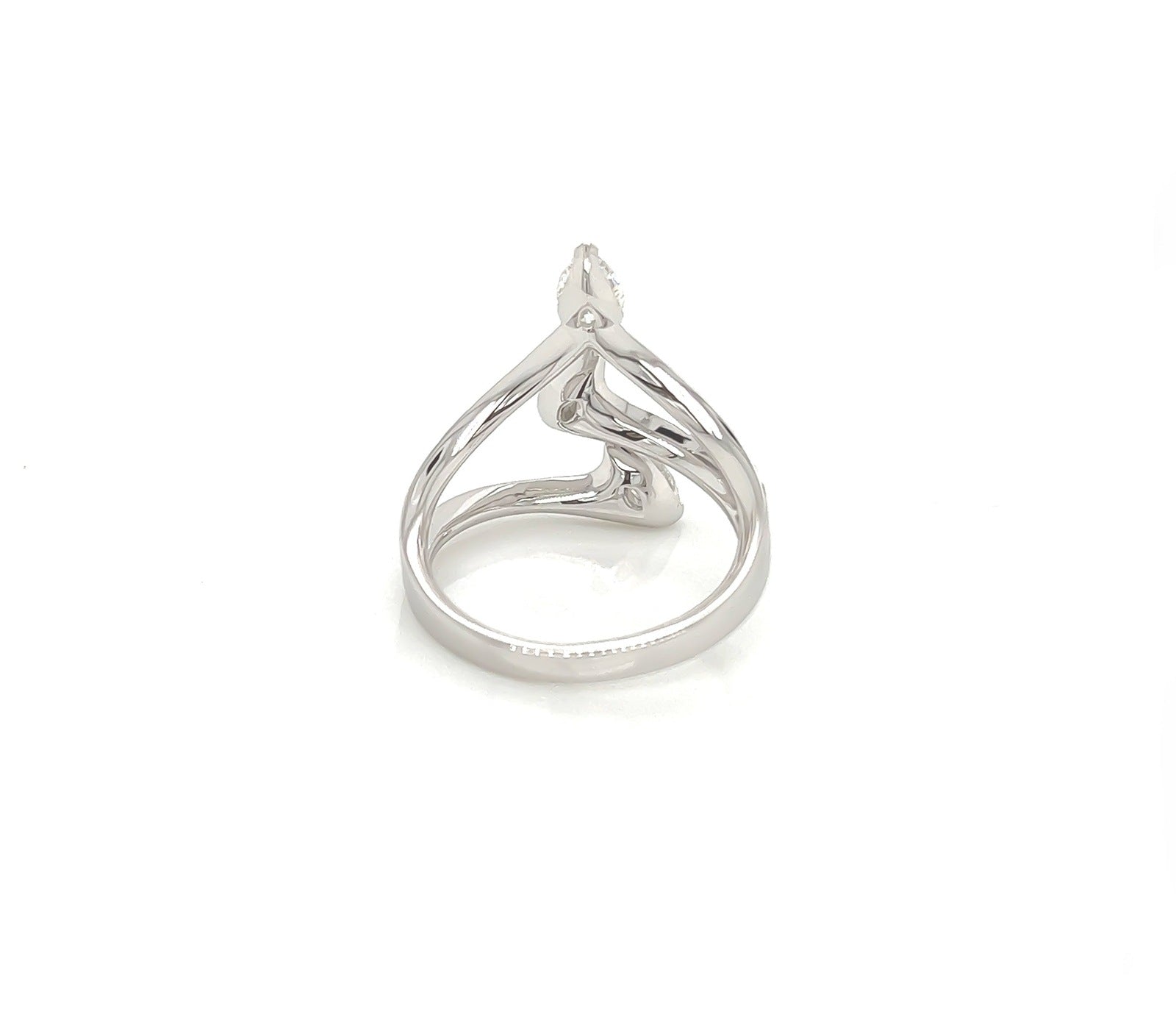 1.37 Total Carat Trio Shank, Three-Stone, White-Gold Diamond Ring