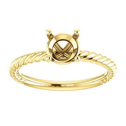 Twist Rope Design Solitaire Ring