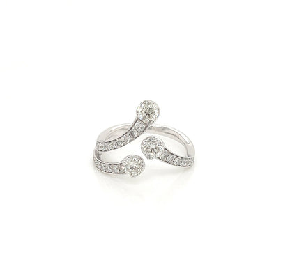 1.15 Total Carat Open Shank Three-Stone Diamond White Gold Ring