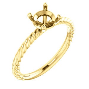 Twist Rope Design Solitaire Ring