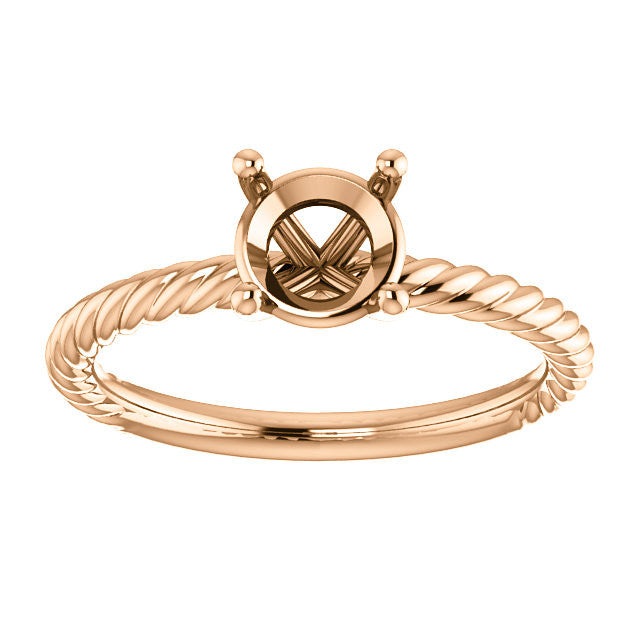 Twist Rope Design Solitaire Ring