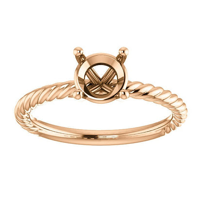 Twist Rope Design Solitaire Ring