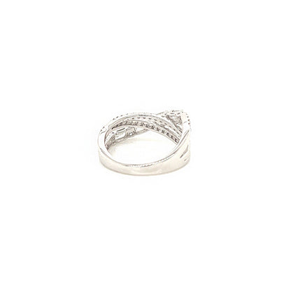 1.30 Total Carat Mixed Cut Diamond Triple Band Ladies Ring
